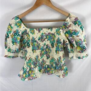 NWT River Island Smocked Floral Top size 12 / Medium